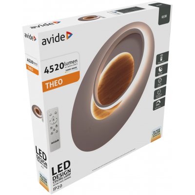 Stropní svítidlo Avide (9572048) THEO, d50cm, 65W, 4520lm, dřevo (4)
