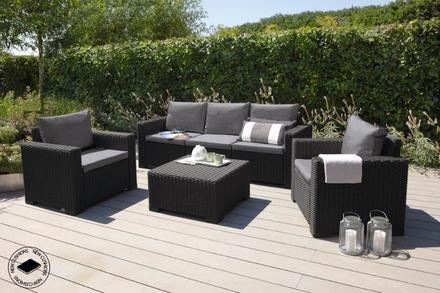 Zahradní pohovka Keter California třísedadlová pohovka grafitová (1)