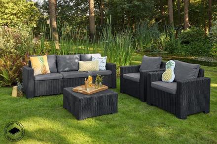 Zahradní pohovka Keter California třísedadlová pohovka grafitová (2)