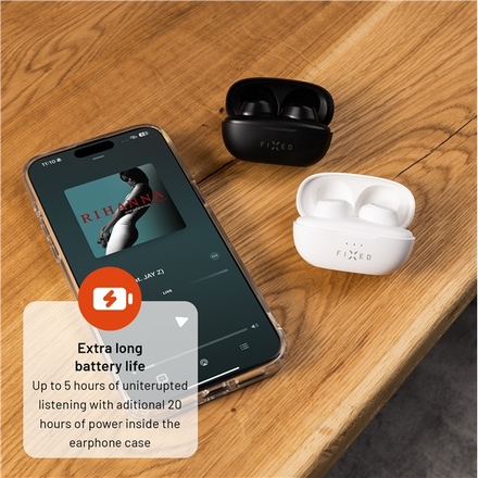 Bezdrátová sluchátka do uší Fixed FIXBDS-WH (4)