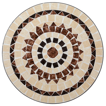 Set zahradního nábytku Autronic Zahradní set, stůl + 2 židle, s keramickou mozaikou, kovová konstrukce, černý matný lak. (US1200 SET) (16)