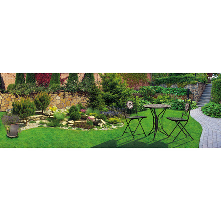 Set zahradního nábytku Autronic Zahradní set, stůl + 2 židle, s keramickou mozaikou, kovová konstrukce, černý matný lak. (US1200 SET) (25)