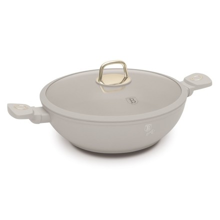 WOK pánev s poklicí s titanovým povrchem Berlingerhaus BH-8065 30 cm Sahara Collection