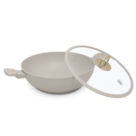 WOK pánev s poklicí s titanovým povrchem Berlingerhaus BH-8065 30 cm Sahara Collection (2)