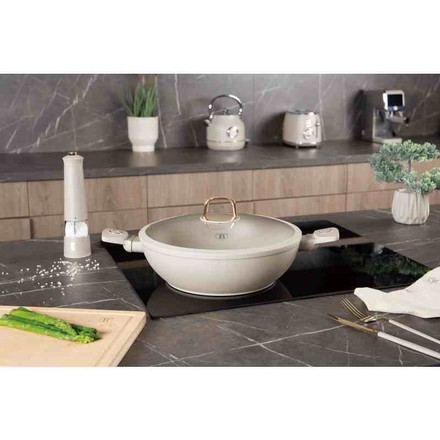 WOK pánev s poklicí s titanovým povrchem Berlingerhaus BH-8065 30 cm Sahara Collection (3)