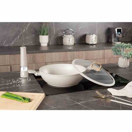 WOK pánev s poklicí s titanovým povrchem Berlingerhaus BH-8065 30 cm Sahara Collection (4)