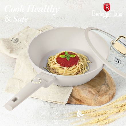 Pánev hluboká s poklicí s titanovým povrchem Berlingerhaus BH-8062 24 cm Sahara Collection (3)