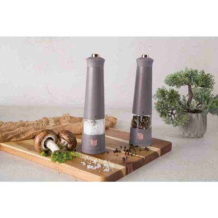 Elektrický mlýnek na pepř a sůl Berlingerhaus BH-9544 sada 2 ks Taupe Collection (2)