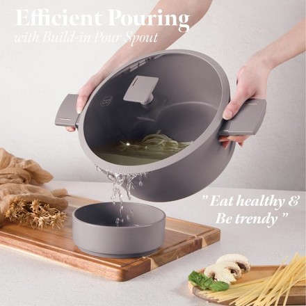 Kastrol s titanovým povrchem Berlingerhaus BH-8103 s poklicí 30 cm Taupe Collection (6)