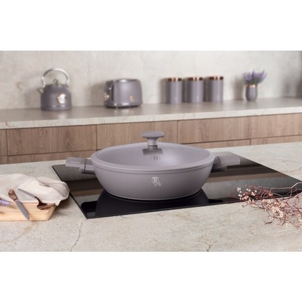 Pánev s titanovým povrchem Berlingerhaus BH-8099 s poklicí  32 cm Taupe Collection (8)