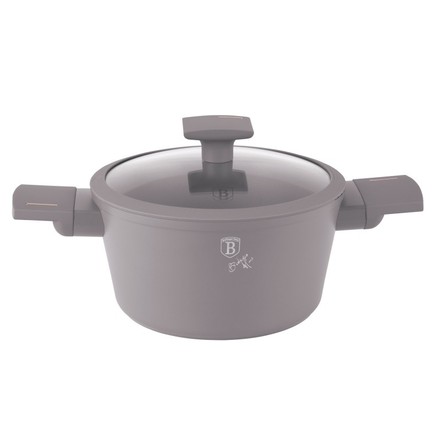 Kastrol s titanovým povrchem Berlingerhaus BH-8100 s poklicí 20 cm Taupe Collection (1)