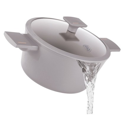 Kastrol s titanovým povrchem Berlingerhaus BH-8100 s poklicí 20 cm Taupe Collection (4)