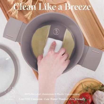 Kastrol s titanovým povrchem Berlingerhaus BH-8100 s poklicí 20 cm Taupe Collection (6)