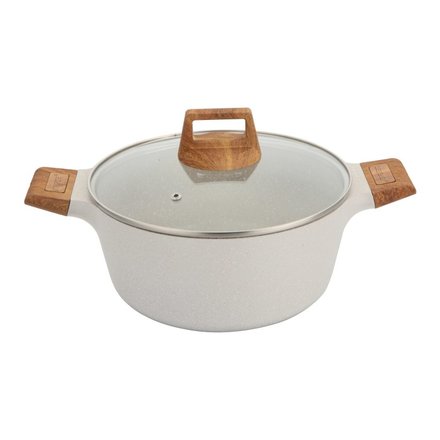 Kastrol Bergner BG-30643-CR s nepřilnavým povrchem a poklicí 28 cm Naturally (1)