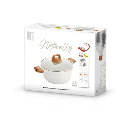 Kastrol Bergner BG-30643-CR s nepřilnavým povrchem a poklicí 28 cm Naturally (5)