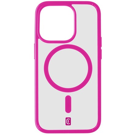 Kryt na mobil CellularLine Pop Mag s podporou Magsafe na Apple iPhone 15 Pro - růžový/ průhledný