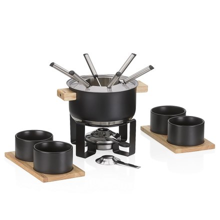 Fondue Kela KL-10068 sada Gunten nerez černá 19,0cm 20,0cm 1,6l