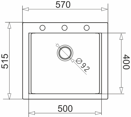 Granitový kuchyňský dřez Pyramis SIROS 57x51,5  1B BEIGE 70084801 (1)
