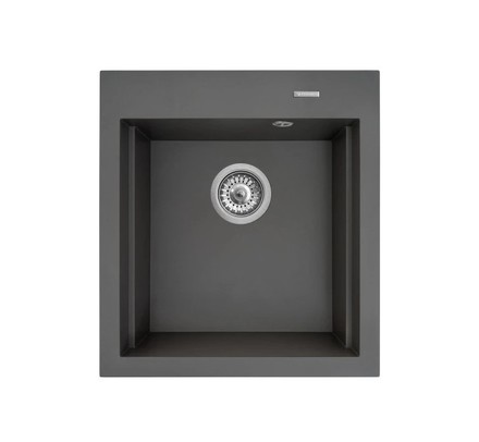 Granitový kuchyňský dřez Pyramis SIROS (47X51,5) 1B včetně lankového ovládání IRON GREY (070125001)