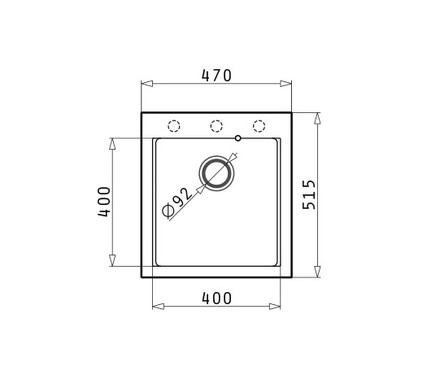 Granitový kuchyňský dřez Pyramis SIROS (47X51,5) 1B včetně lankového ovládání IRON GREY (070125001) (1)
