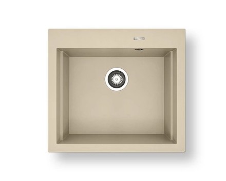 Granitový kuchyňský dřez Pyramis SIROS (57X51,5) 1B včetně lankového ovládání VANILLA (070085201)
