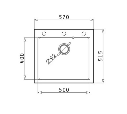 Granitový kuchyňský dřez Pyramis SIROS (57X51,5) 1B včetně lankového ovládání VANILLA (070085201) (1)