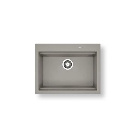 Granitový kuchyňský dřez Pyramis SIROS (67X51,5) 1B včetně lankového ovládání INDUSTRIAL GREY (070094301)