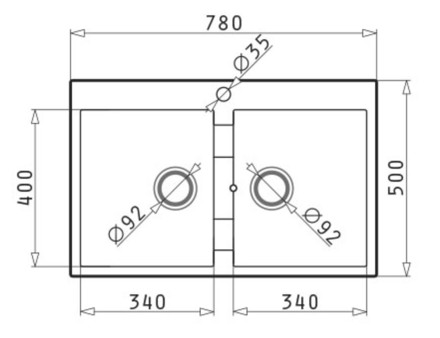 Granitový kuchyňský dřez Pyramis SPARTA PLUS 2B (78x50) včetně lankového ovládání BLACK (070053201) (1)