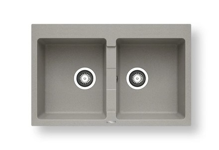 Granitový kuchyňský dřez Pyramis SPARTA PLUS 2B (78x50) včetně lankového ovládání INDUSTRIAL GREY (070053401)