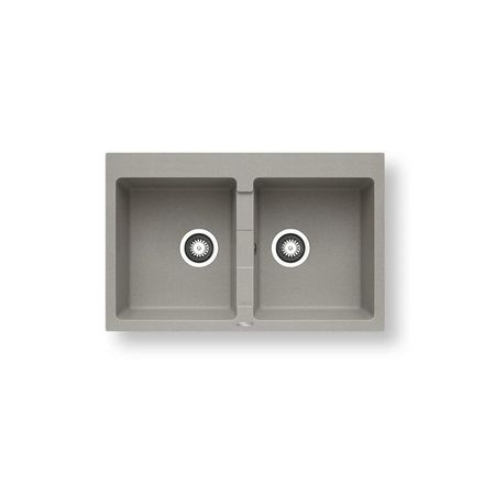 Granitový kuchyňský dřez Pyramis SPARTA PLUS 2B (78x50) včetně lankového ovládání INDUSTRIAL GREY (070053401)