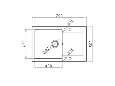 Granitový kuchyňský dřez Pyramis MIDO (79x50) 1B 1D včetně lankového ovládání VANILLA (070088801) (1)