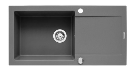 Granitový kuchyňský dřez Pyramis MIDO (100x50) 1B 1D včetně lankového ovládání INDUSTRIAL GREY (070089301)