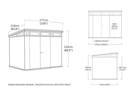 Zahradní domek Keter Signature 9x7 Walnut, s podlahou (3)