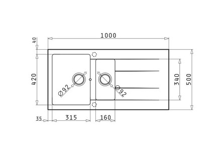 Granitový kuchyňský dřez Pyramis PYRAGRANITE ATHLOS (100X50) 1 1/2B 1D BLACK (1)