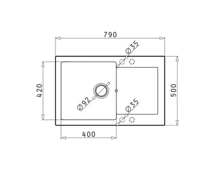 Granitový kuchyňský dřez Pyramis MIDO (79x50) 1B 1D včetně lankového ovládání IRON GREY (070129201) (1)
