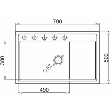 Granitový kuchyňský dřez Pyramis CAMEA (79X50) 1B 1D L (LEVÝ) VULCANO BLACK EDITION 070168402 (1)