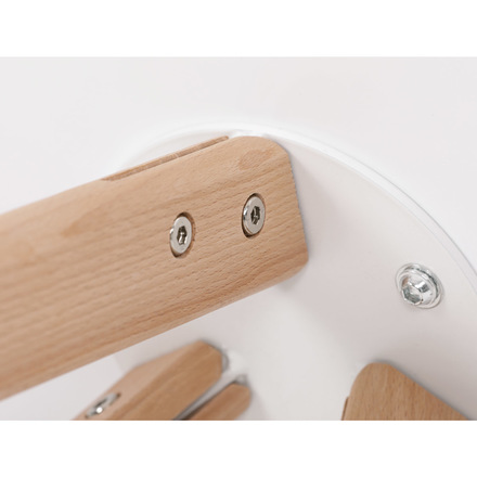 Moderní jídelní stůl Autronic Jídelní stůl kulatý 70x70x75 cm, deska MDF bílý matný lak, nohy masiv buk (DT-320 WT) (10)