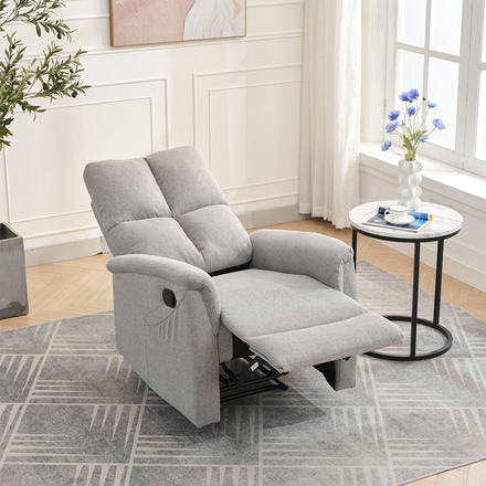 Relaxační křeslo Autronic Relaxační křeslo, manuální ovládání, světle šedá látka (TV-916 SIL2) (1)