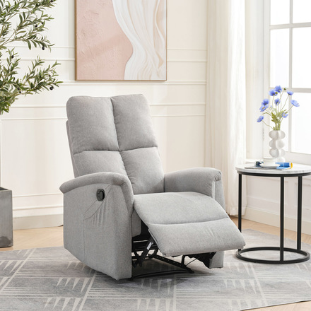 Relaxační křeslo Autronic Relaxační křeslo, manuální ovládání, světle šedá látka (TV-916 SIL2) (22)