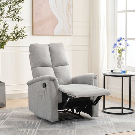 Relaxační křeslo Autronic Relaxační křeslo, manuální ovládání, světle šedá látka (TV-916 SIL2) (23)