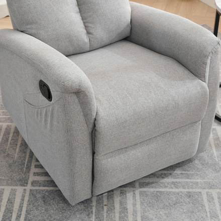 Relaxační křeslo Autronic Relaxační křeslo, manuální ovládání, světle šedá látka (TV-916 SIL2) (31)