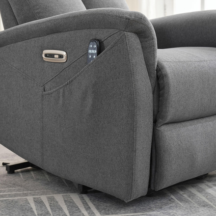 Relaxační křeslo Autronic Relaxační masážní křeslo s výhřevem, 8bodová vibrační masáž, zvedací systém, USB, šedá látka (TV-929 GREY2) (40)