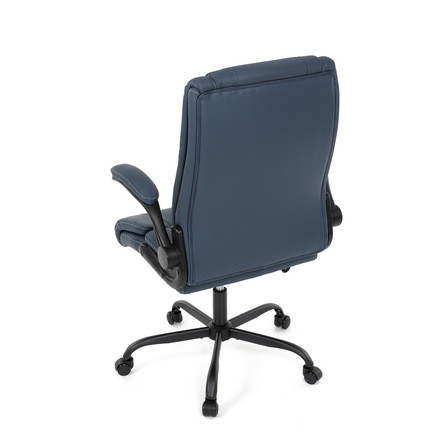 Kancelářská židle Autronic Kancelářská židle, tmavě modrá ekokůže, taštičkové pružiny, kovový kříž, kolečka na tvrdé podlahy (KA-Y344 BLUE) (17)