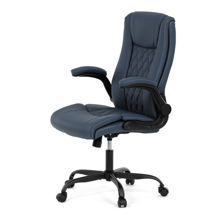 Kancelářská židle Autronic Kancelářská židle, tmavě modrá ekokůže, taštičkové pružiny, kovový kříž, kolečka na tvrdé podlahy (KA-Y344 BLUE) (3)