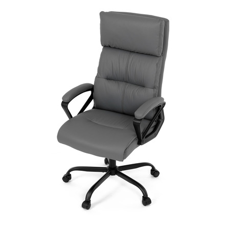 Kancelářská židle Autronic Kancelářská židle, šedá ekokůže, taštičkové pružiny, kovový kříž, kolečka na tvrdé podlahy (KA-Y346 GREY) (13)