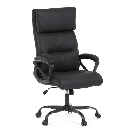 Kancelářská židle Autronic Kancelářská židle, černá ekokůže, taštičkové pružiny, kovový kříž, kolečka na tvrdé podlahy (KA-Y346 BK) (12)