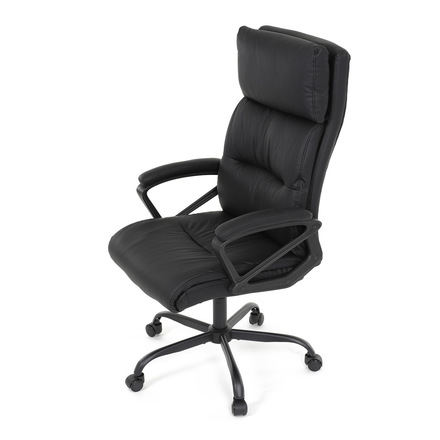 Kancelářská židle Autronic Kancelářská židle, černá ekokůže, taštičkové pružiny, kovový kříž, kolečka na tvrdé podlahy (KA-Y346 BK) (14)