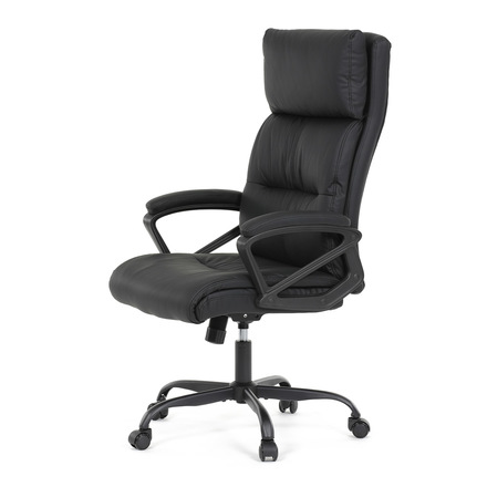 Kancelářská židle Autronic Kancelářská židle, černá ekokůže, taštičkové pružiny, kovový kříž, kolečka na tvrdé podlahy (KA-Y346 BK) (3)