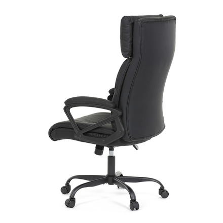 Kancelářská židle Autronic Kancelářská židle, černá ekokůže, taštičkové pružiny, kovový kříž, kolečka na tvrdé podlahy (KA-Y346 BK) (5)