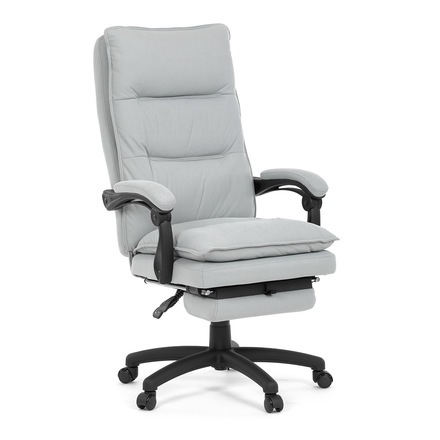 Kancelářské židle Autronic Kancelářské židle s podnožkou, světle šedá látka, PC mechanismus s aretací (KA-Y350 SIL) (12)